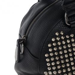 مملوكة مسبقًا Christian Louboutin Panettone Spiked Black Leather Satchel