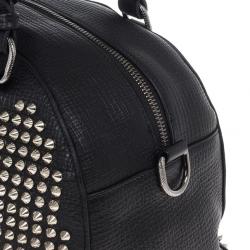 مملوكة مسبقًا Christian Louboutin Panettone Spiked Black Leather Satchel