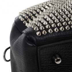 مملوكة مسبقًا Christian Louboutin Panettone Spiked Black Leather Satchel