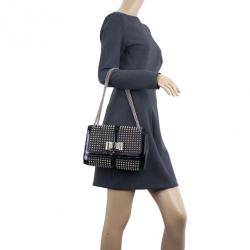 Christian Louboutin Black Sweet Charity Studded Leather Shoulder Bag