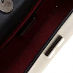 Pre Owned Christian Louboutin Black Leather Sweet Charity Loubi Bow Shoulder Bag