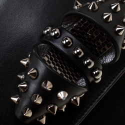 Pre Owned Christian Louboutin Black Leather Sweet Charity Loubi Bow Shoulder Bag