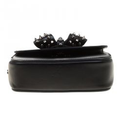 Pre Owned Christian Louboutin Black Leather Sweet Charity Loubi Bow Shoulder Bag