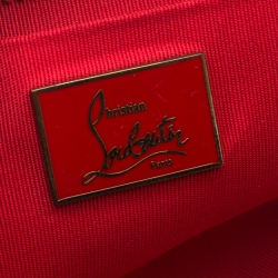 Pre Owned Christian Louboutin Burgundy Leather Wristlet Clutch