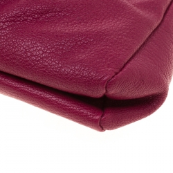 Pre Owned Christian Louboutin Burgundy Leather Wristlet Clutch