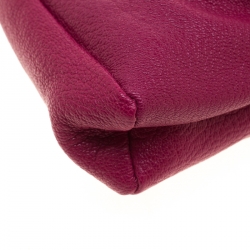 Pre Owned Christian Louboutin Burgundy Leather Wristlet Clutch