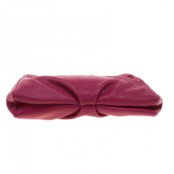 Pre Owned Christian Louboutin Burgundy Leather Wristlet Clutch