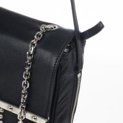 Pre Owned Christian Louboutin Black Edie Studded Leather Shoulder Bag