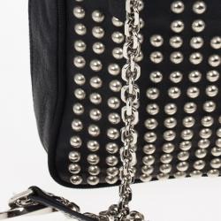 Pre Owned Christian Louboutin Black Edie Studded Leather Shoulder Bag