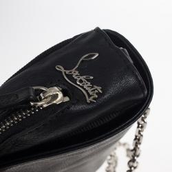 Pre Owned Christian Louboutin Black Edie Studded Leather Shoulder Bag