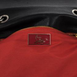 Pre Owned Christian Louboutin Black Edie Studded Leather Shoulder Bag