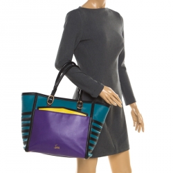 Christian Louboutin Multicolor Leather Zip Tote