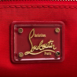 Pre Owned Christian Louboutin Black Metallic Leather Loubiday Clutch