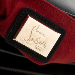 Christian Louboutin Black Leather Large Triloubi Spiked Shoulder Bag