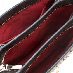 Christian Louboutin Black Leather Large Triloubi Spiked Shoulder Bag