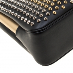 Christian Louboutin Black Leather Large Triloubi Spiked Shoulder Bag