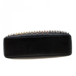 Christian Louboutin Black Leather Large Triloubi Spiked Shoulder Bag