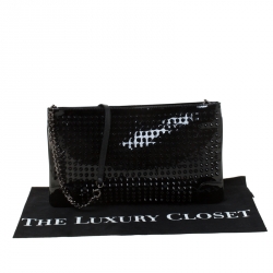 Pre Owned Christian Louboutin Black Spiked Peter Crossbody Bag