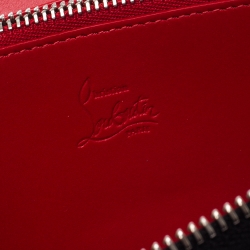 Christian Louboutin Navy Blue Winged Heart Leather Zip Around Wallet