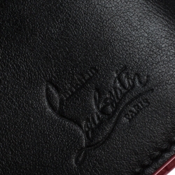 Christian Louboutin Black/Red Leather Clipsos Studded Bifold Wallet
