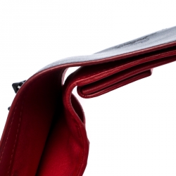 Christian Louboutin Black/Red Leather Clipsos Studded Bifold Wallet