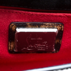 Christian Louboutin Black Leopard Patent Leather Vero Dodat Chain Clutch