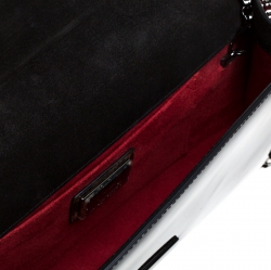 Christian Louboutin Black Leopard Patent Leather Vero Dodat Chain Clutch