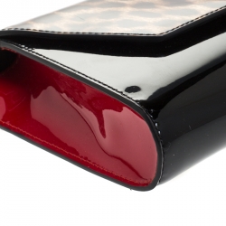 Christian Louboutin Black Leopard Patent Leather Vero Dodat Chain Clutch