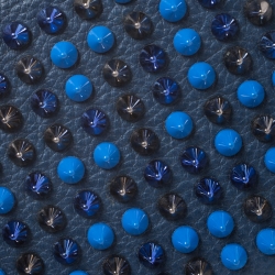 Christian Louboutin Blue Leather Spiked Zip Around Wallet