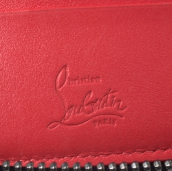 Christian Louboutin Blue Leather Spiked Zip Around Wallet