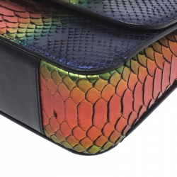 Christian Louboutin Multicolor Python Sweet Charity Loubi Bow Shoulder Bag