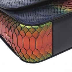 Christian Louboutin Multicolor Python Sweet Charity Loubi Bow Shoulder Bag