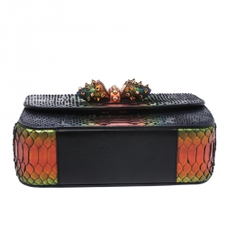 Christian Louboutin Multicolor Python Sweet Charity Loubi Bow Shoulder Bag