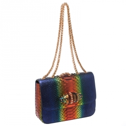 Christian Louboutin Multicolor Python Sweet Charity Loubi Bow Shoulder Bag