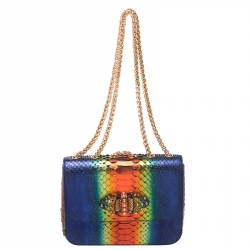 Christian Louboutin Multicolor Python Sweet Charity Loubi Bow Shoulder Bag