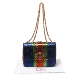 Christian Louboutin Multicolor Python Sweet Charity Loubi Bow Shoulder Bag