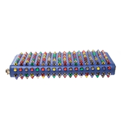 Christian Louboutin Blue Leather Panettone Spikes  Zip Around Wallet