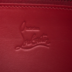 Christian Louboutin Blue Leather Panettone Spikes  Zip Around Wallet