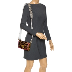 Christian Louboutin Leopard Pony Hair and Leather Small Carrie Ecusson Crossbody Bag