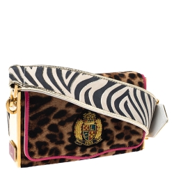 Christian Louboutin Leopard Pony Hair and Leather Small Carrie Ecusson Crossbody Bag