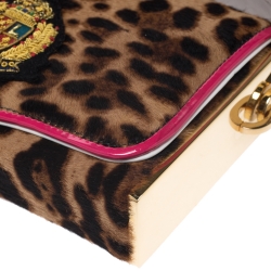 Christian Louboutin Leopard Pony Hair and Leather Small Carrie Ecusson Crossbody Bag