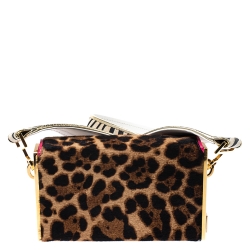 Christian Louboutin Leopard Pony Hair and Leather Small Carrie Ecusson Crossbody Bag