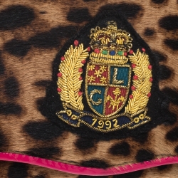 Christian Louboutin Leopard Pony Hair and Leather Small Carrie Ecusson Crossbody Bag