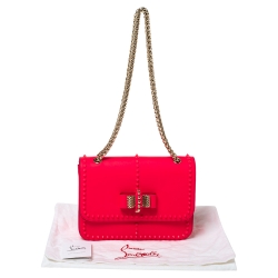 Christian Louboutin Neon Pink Leather Sweet Charity Shoulder Bag