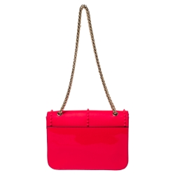 Christian Louboutin Neon Pink Leather Sweet Charity Shoulder Bag