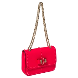 Christian Louboutin Neon Pink Leather Sweet Charity Shoulder Bag