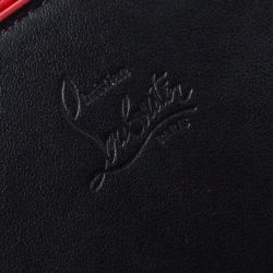 Pre Owned Christian Louboutin Black Leather Paloma Spiked Chain Clutch