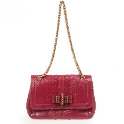 Christian Louboutin Pink Python Large Sweet Charity Bag