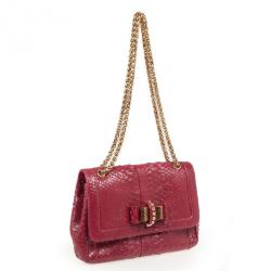 Christian Louboutin Pink Python Large Sweet Charity Bag