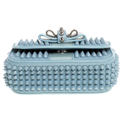 Christian Louboutin Blue Leather Mini Spiked Sweet Charity Crossbody Bag